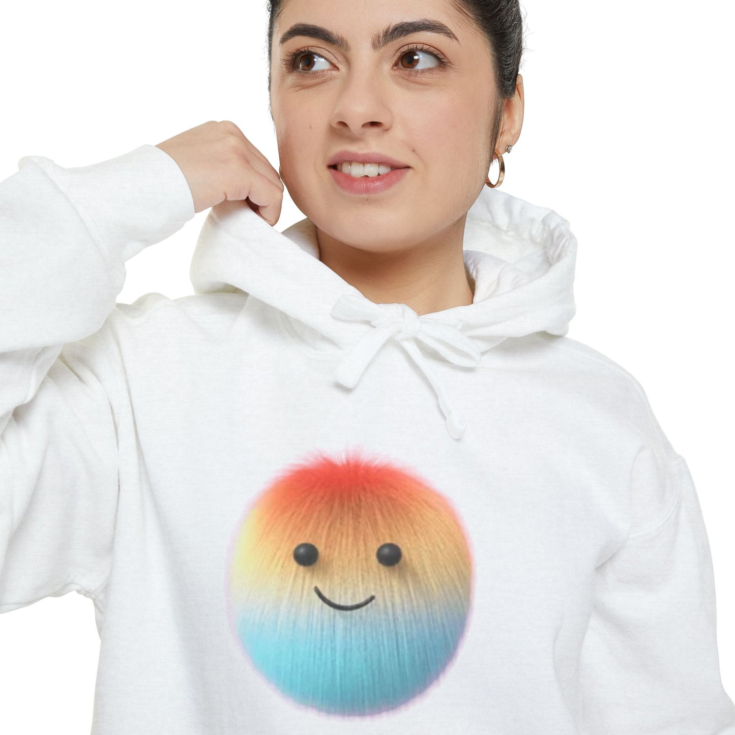 Fluffy Happy Emoji... Unisex Garment-Dyed Hoodie