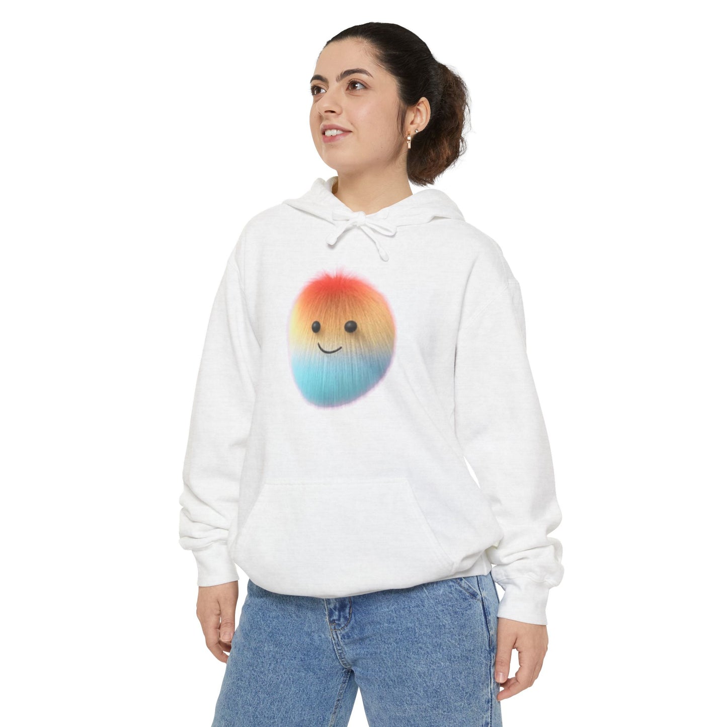 Fluffy Happy Emoji... Unisex Garment-Dyed Hoodie