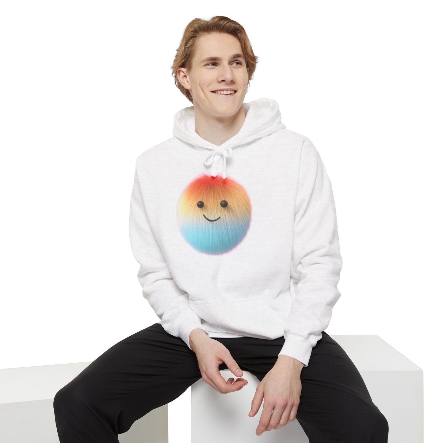 Fluffy Happy Emoji... Unisex Garment-Dyed Hoodie